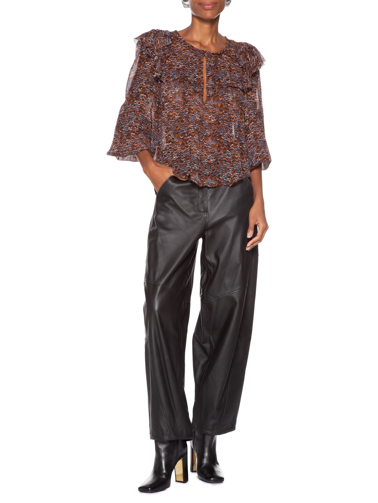 Blusa Feminina Com Babados Est Fig Fly Color Roxo Animale