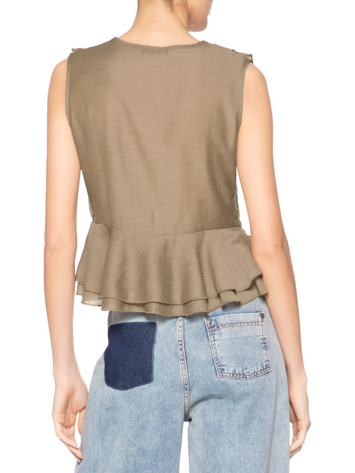 Blusa Feminina Com Babados Marrom Market 33