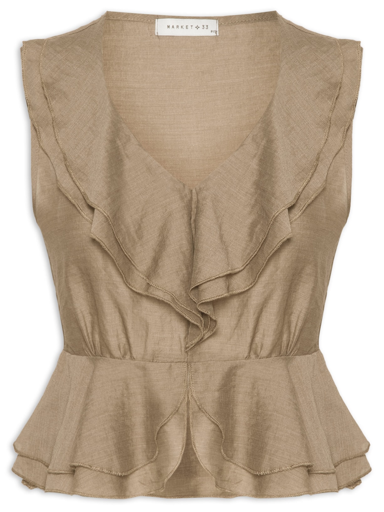 Blusa Feminina Com Babados - Marrom