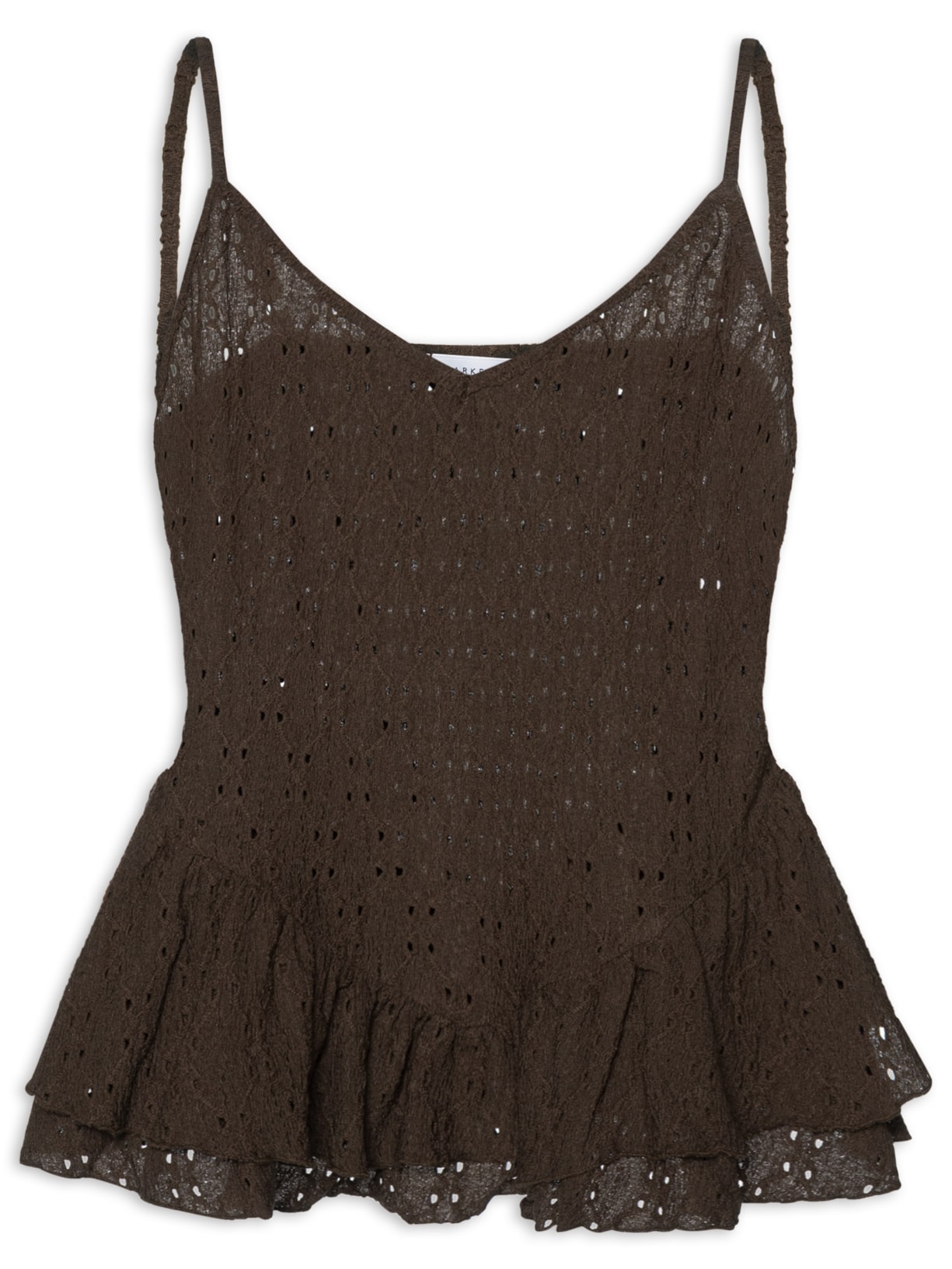 Blusa Feminina com Babados Marrom Market 33