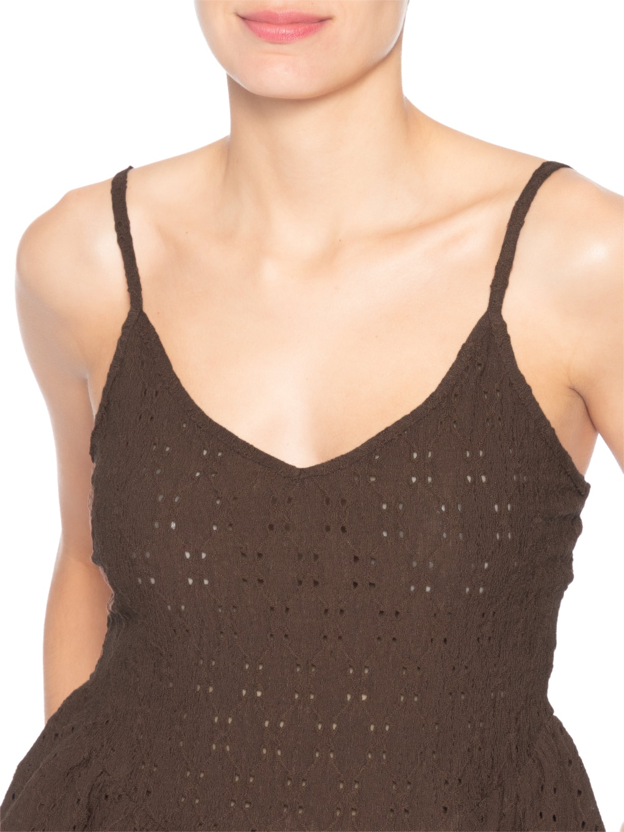 Blusa Feminina com Babados Marrom Market 33