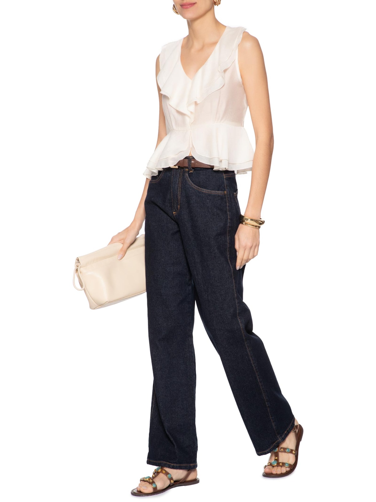 Blusa Feminina Com Babados Off White Market 33