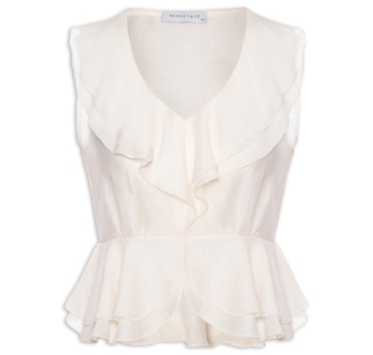 Blusa Feminina Com Babados - Off White