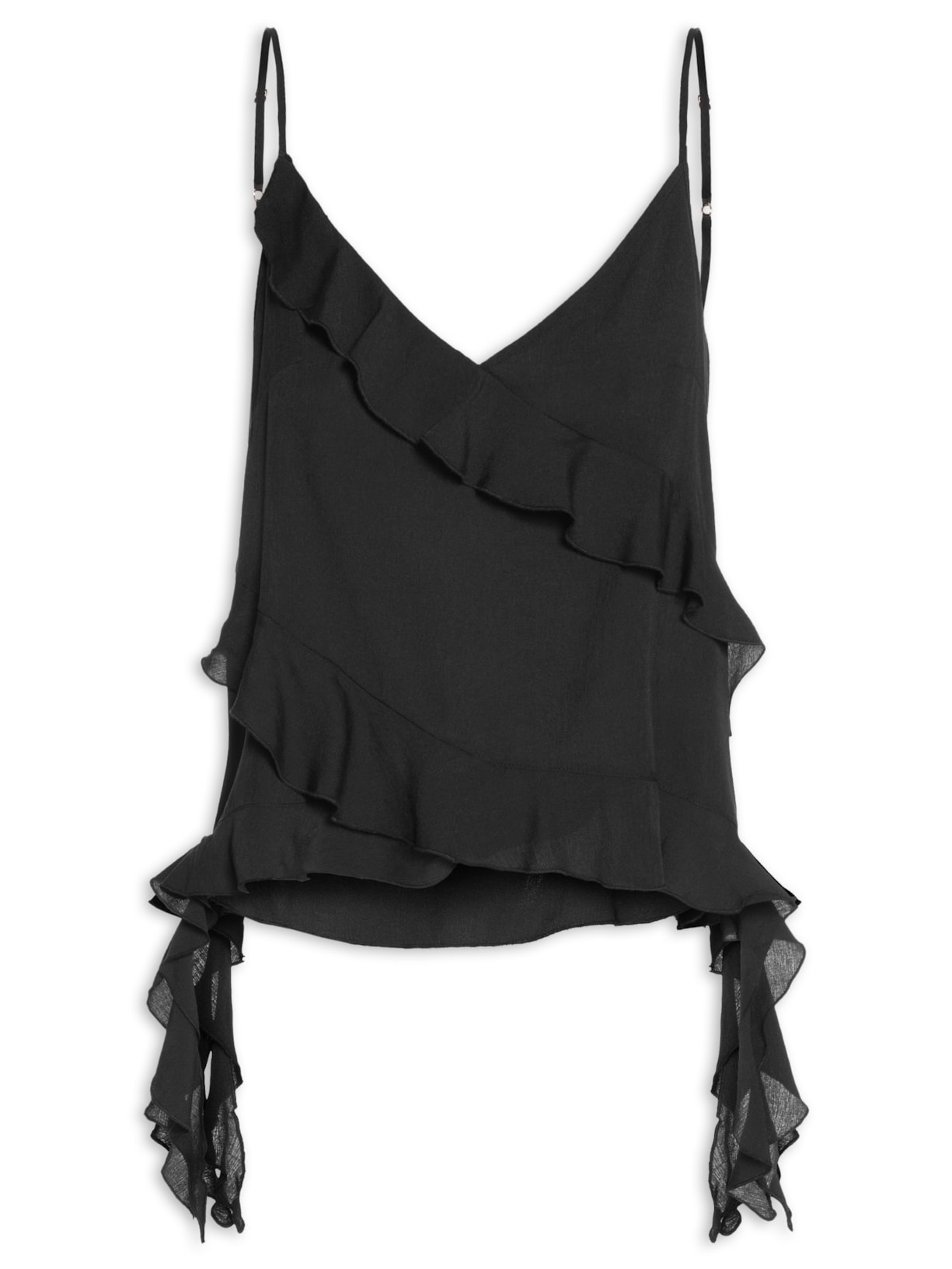 Blusa Feminina Com Babados - Preto