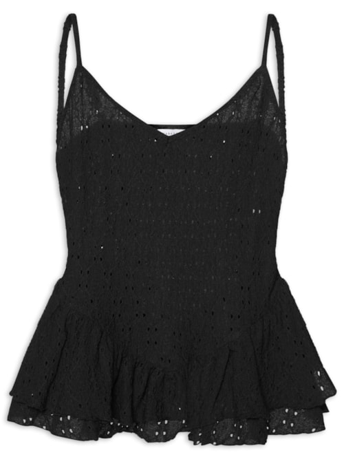 Blusa Feminina com Babados - Preto