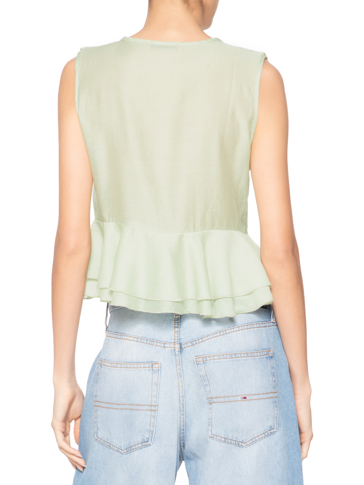 Blusa Feminina Com Babados Verde Market 33