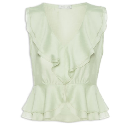 Blusa Feminina Com Babados - Verde