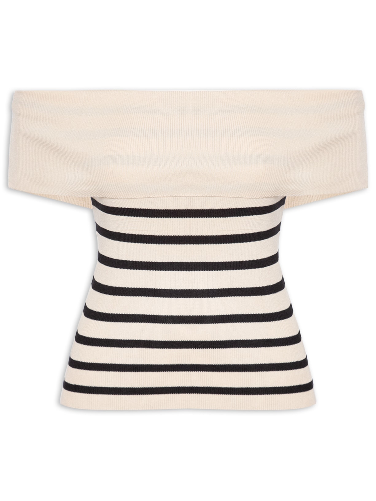 Blusa Feminina Com Decote Ombro a Ombro - Bege