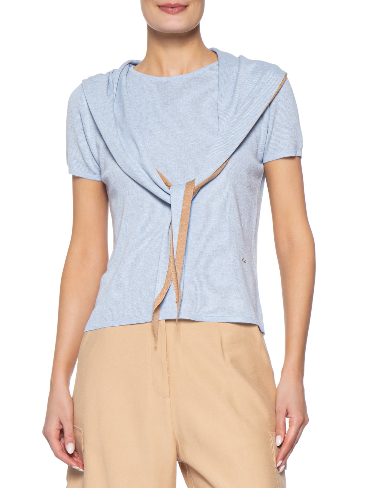 Blusa Feminina Com Detalhe De Amarração Azul '2Essential