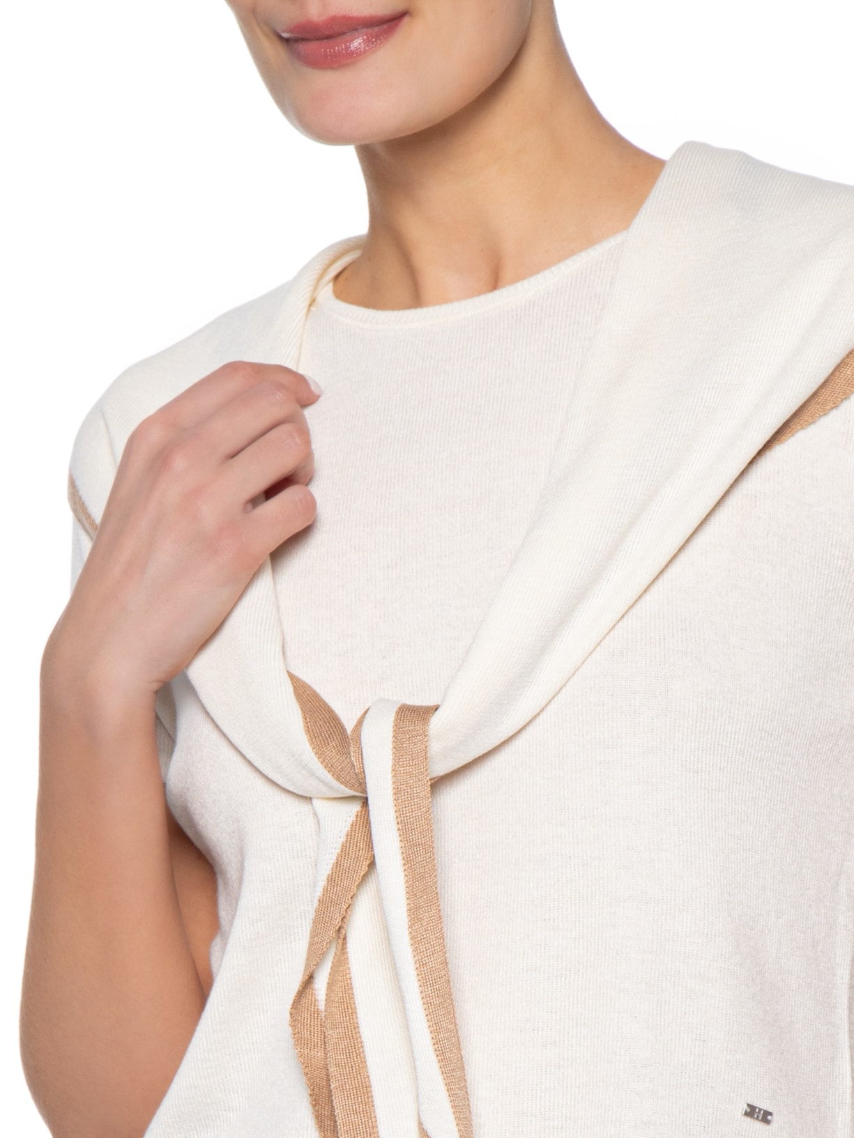 Blusa Feminina Com Detalhe De Amarração Off White '2Essential