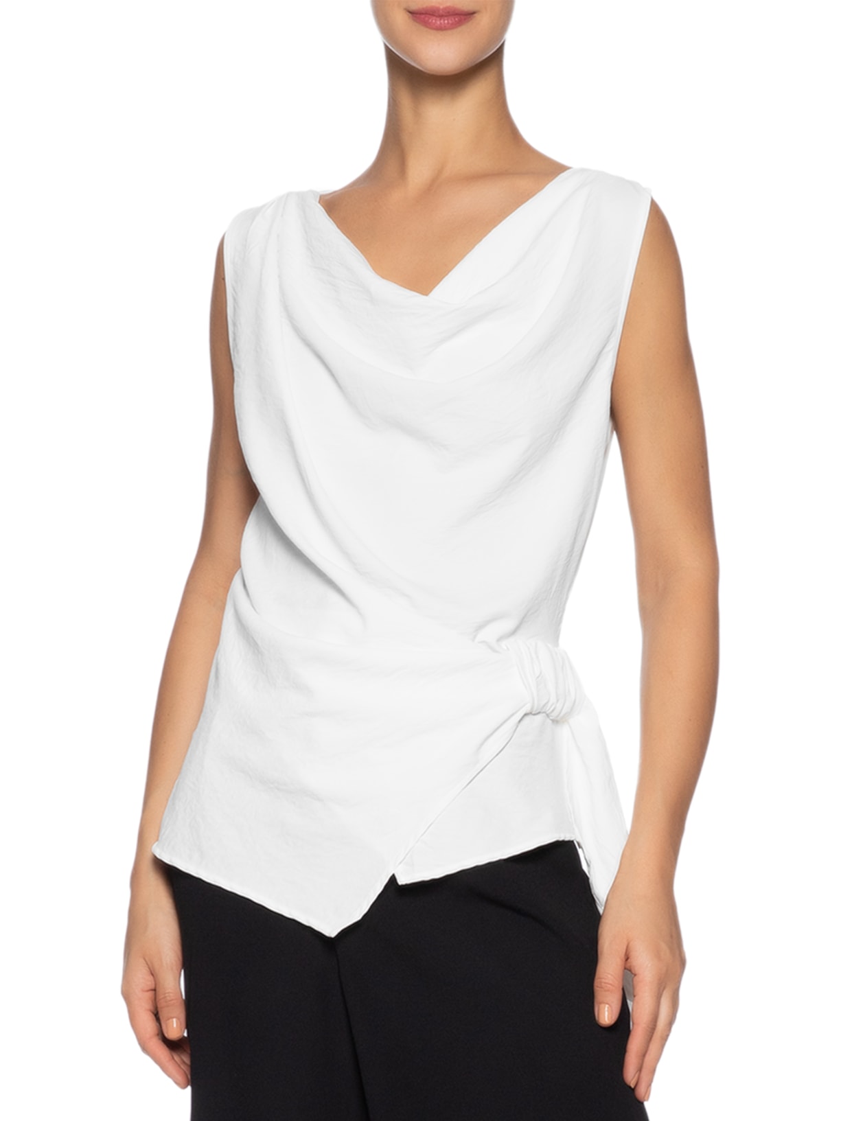 Blusa Feminina Com Detalhe Frontal Branco '2Essential