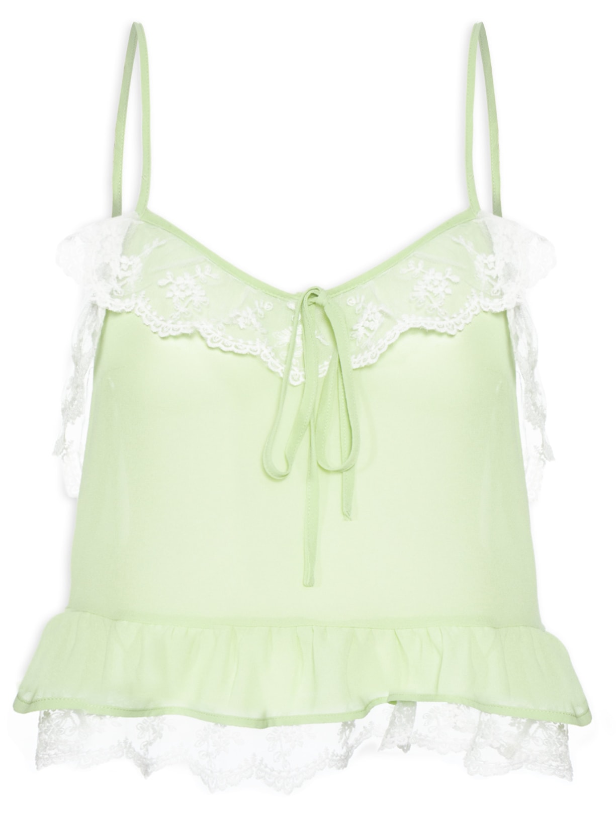 Blusa Feminina com Detalhes em Renda - Verde