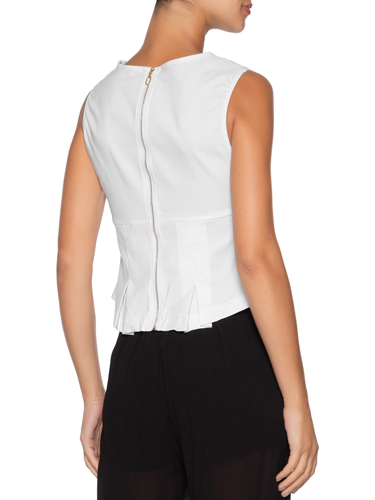 Blusa Feminina Com Drapeados Branco '2Essential