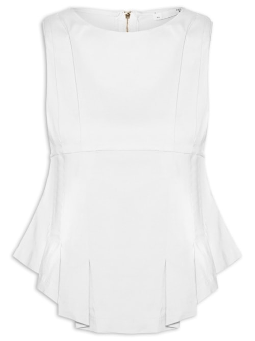 Blusa Feminina Com Drapeados - Branco