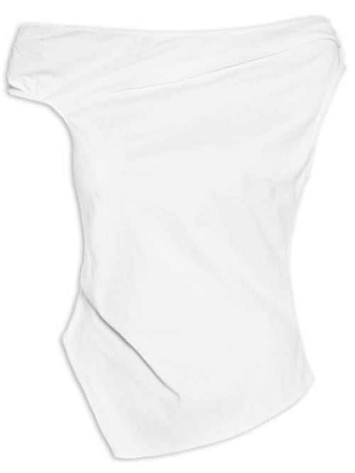 Blusa Feminina Com Drapeados - Branco