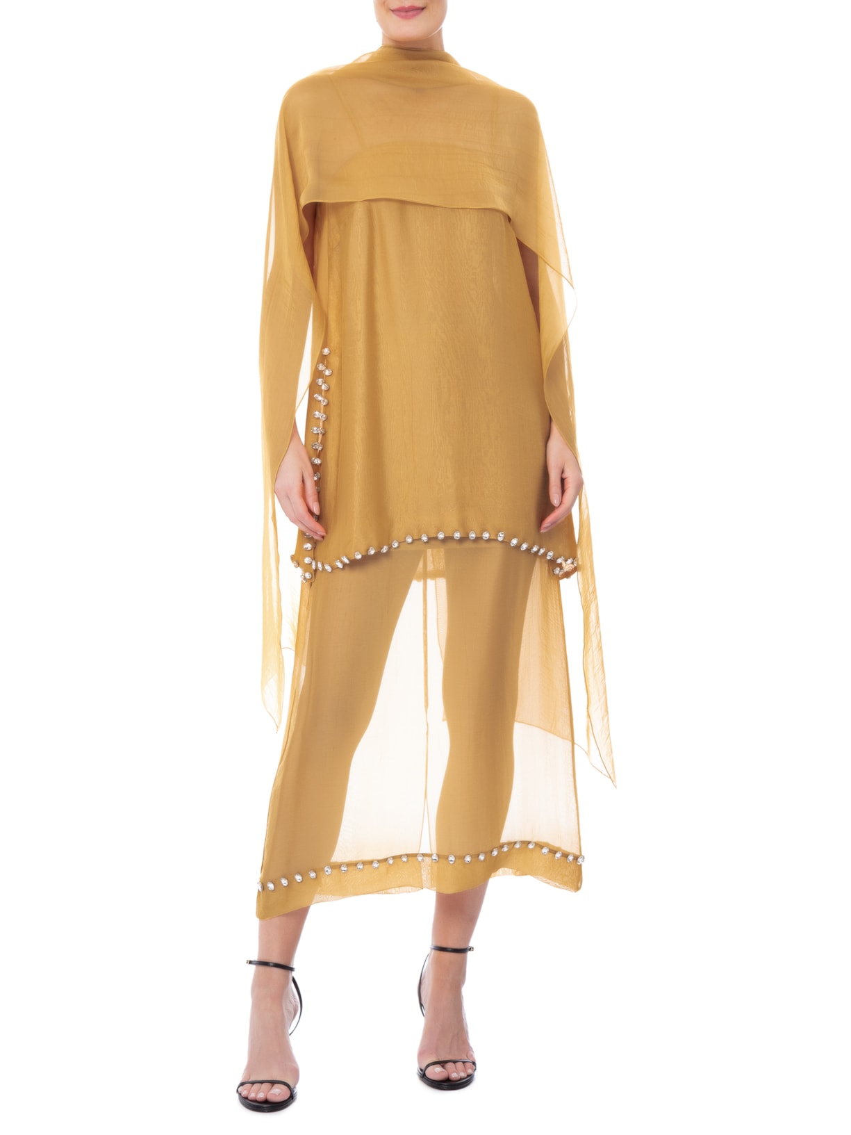 Blusa Feminina Com Echarpe Canário Amarelo Marina Bitu