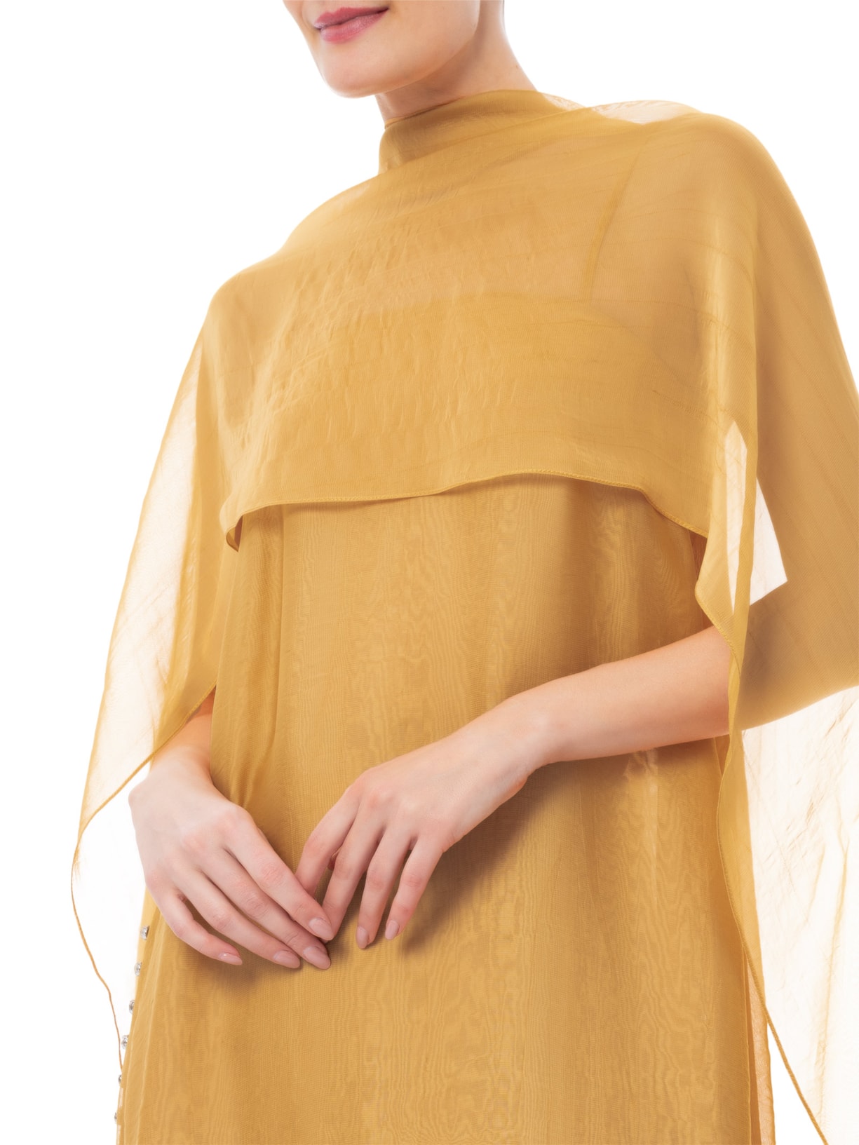 Blusa Feminina Com Echarpe Canário Amarelo Marina Bitu