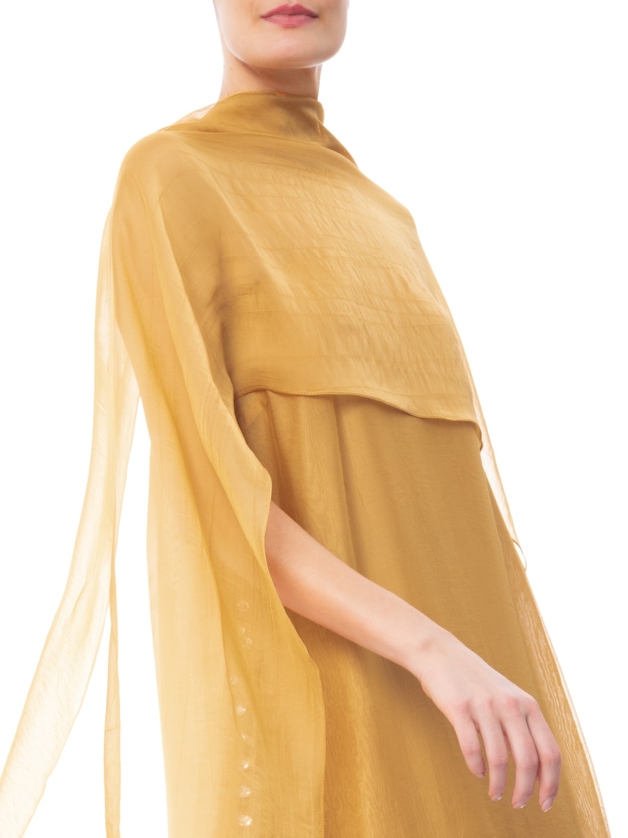 Blusa Feminina Com Echarpe Canário Amarelo Marina Bitu