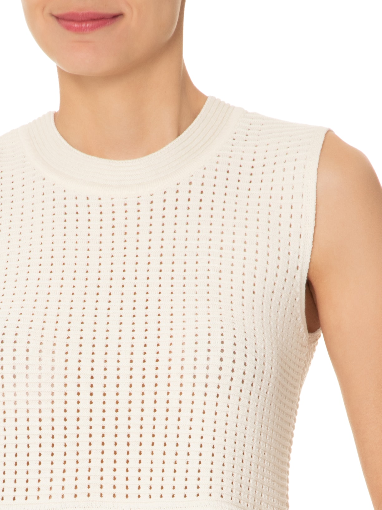 Blusa Feminina Com Franjas Em Tricot Off White '2Essential