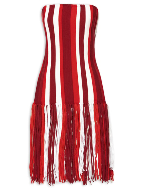 Blusa Feminina Com Franjas Em Tricot - Vermelho