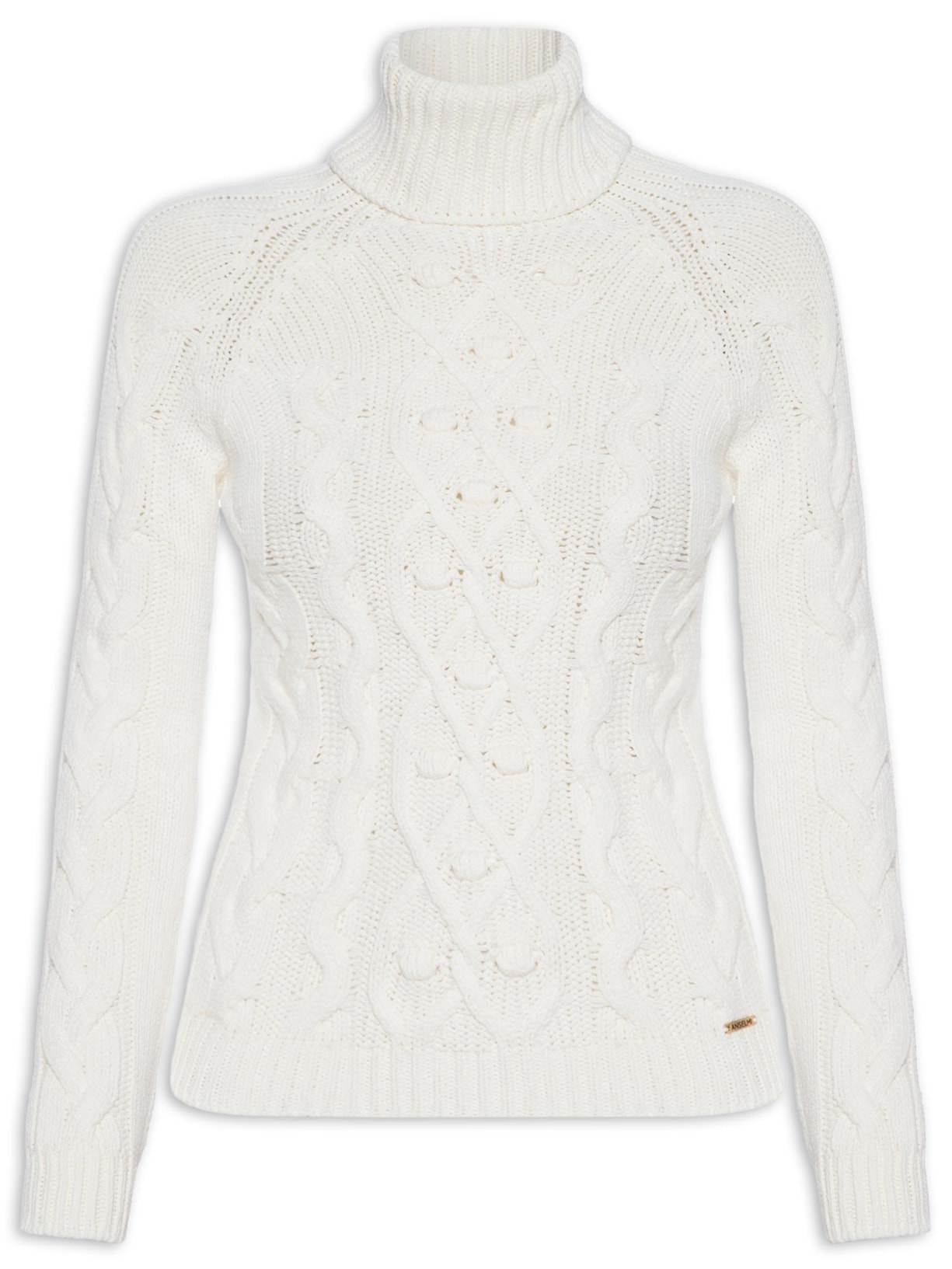 Blusa Feminina Com Gola Alta Trança - Branco