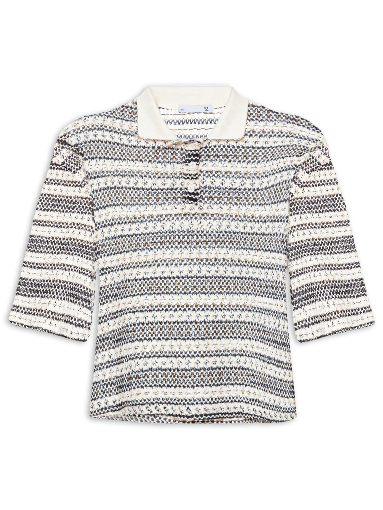 Blusa Feminina Com Gola Polo - Bege