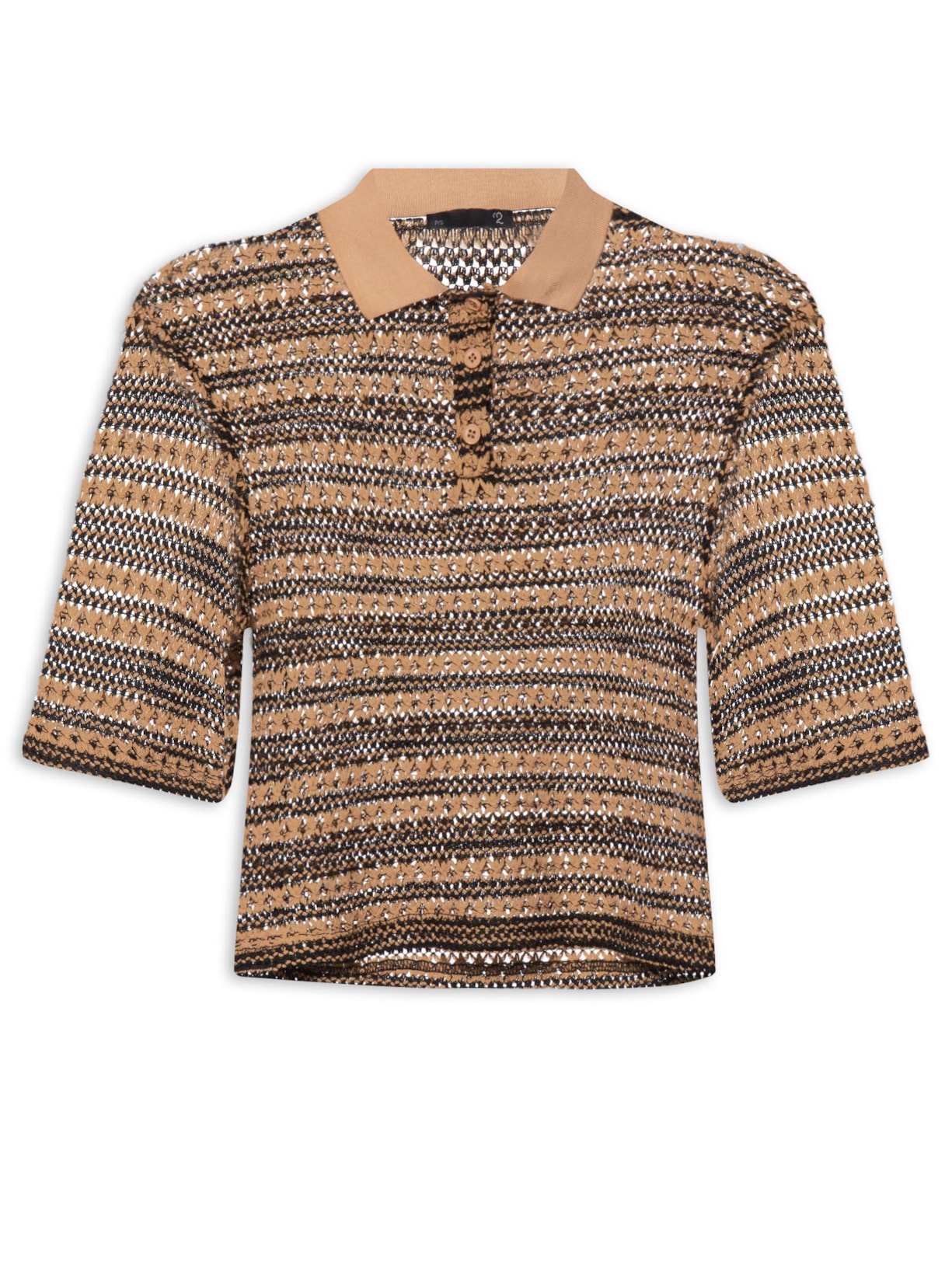 Blusa Feminina Com Gola Polo - Marrom