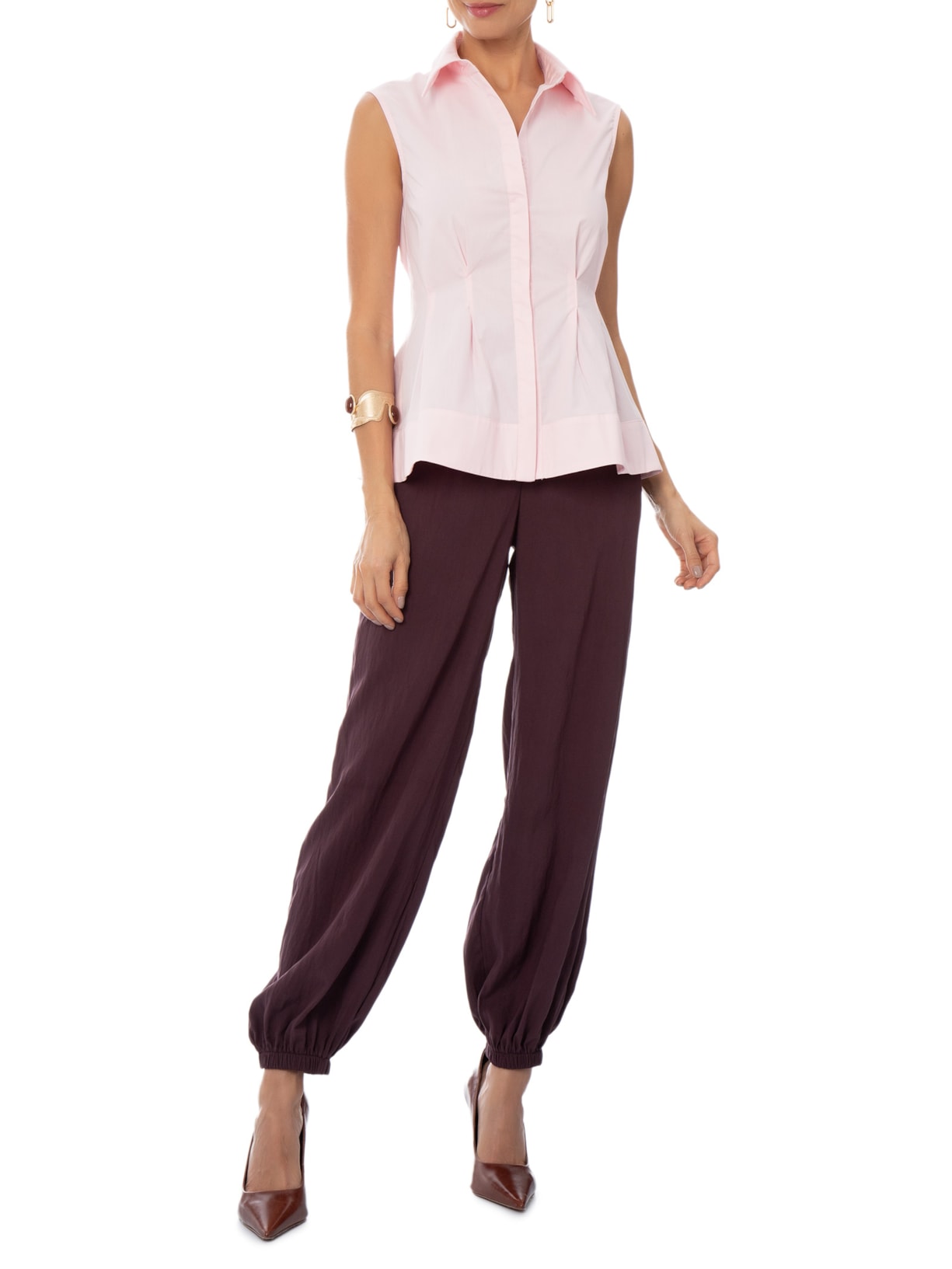 Blusa Feminina com Pregas Rosa '2Essential