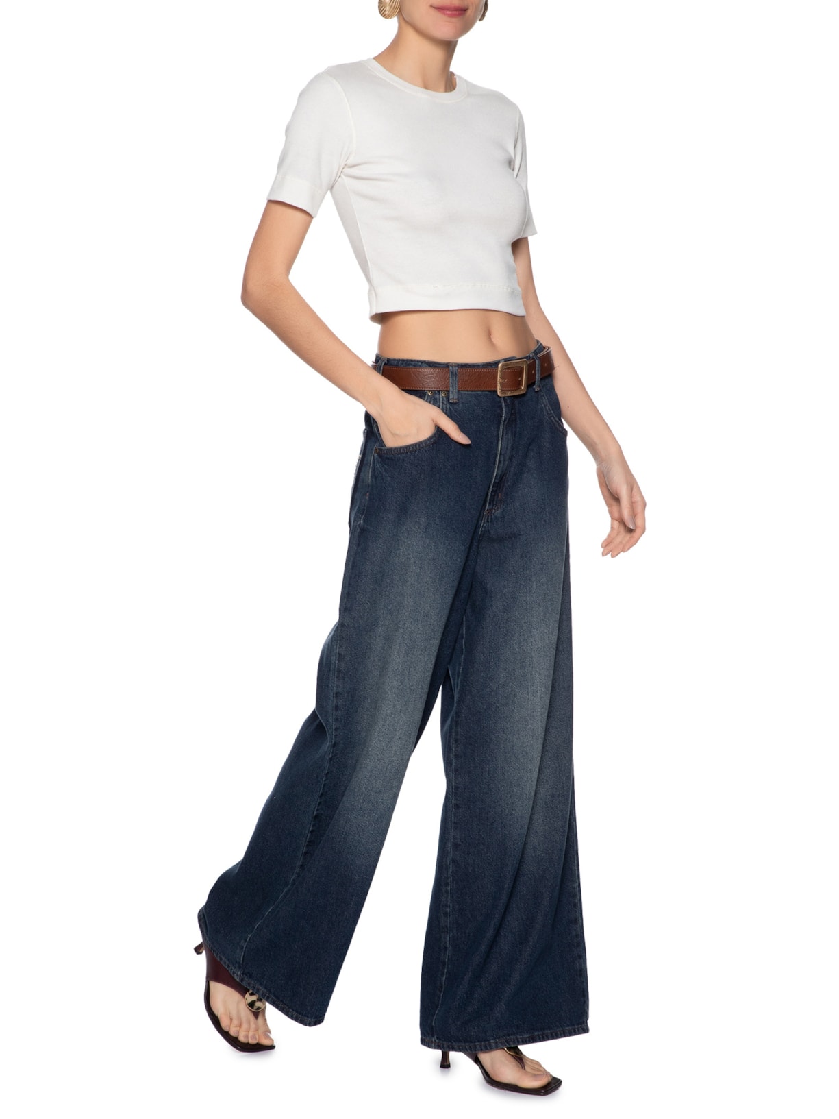 Blusa Feminina Com Recorte Costas Branco Animale Jeans