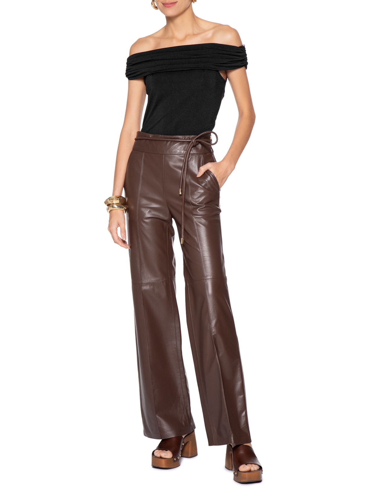 Blusa Feminina Com Sobreposição Plissada Preto Market 33