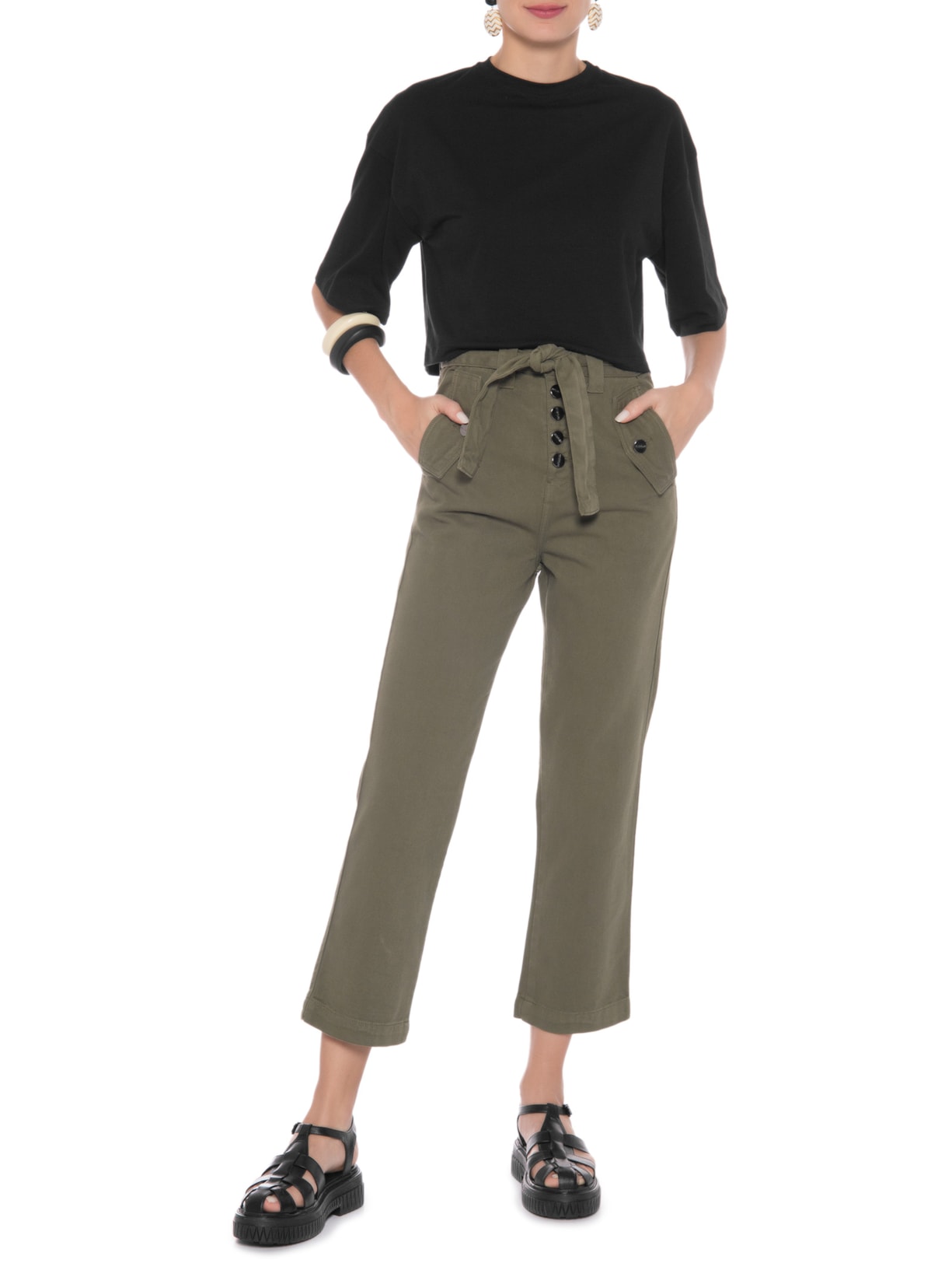 Blusa Feminina Comfy Cropped Preto Camys