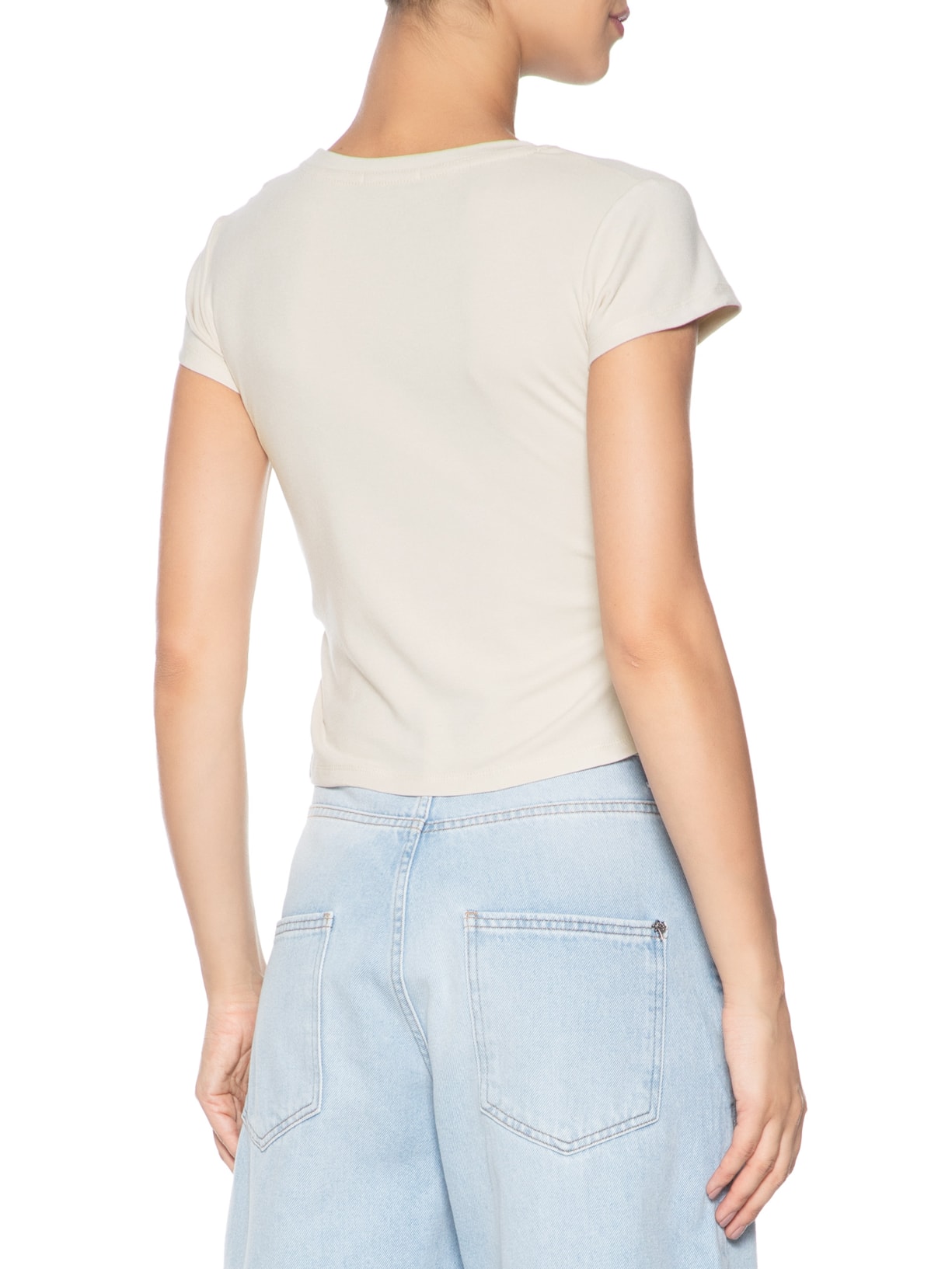 Blusa Feminina Comfy Justa Ao Corpo Bege Basiq