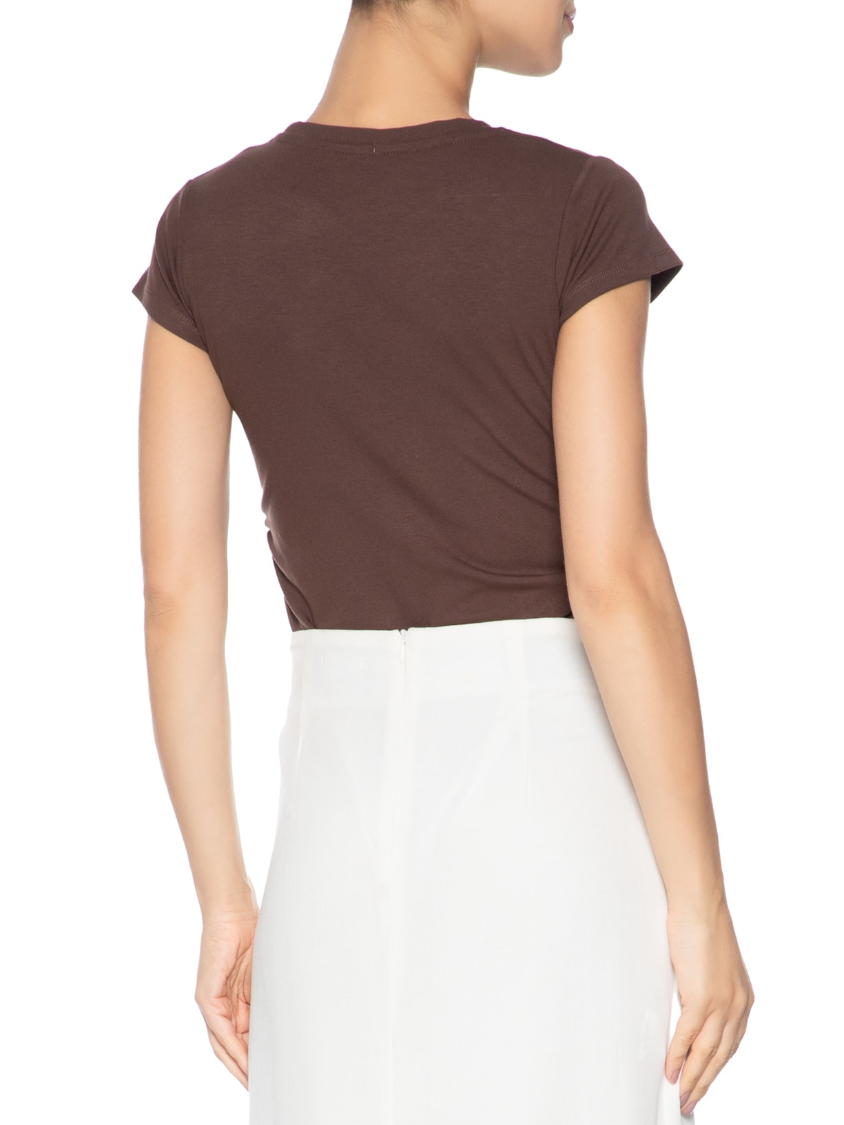 Blusa Feminina Comfy Justa Ao Corpo Marrom Basiq