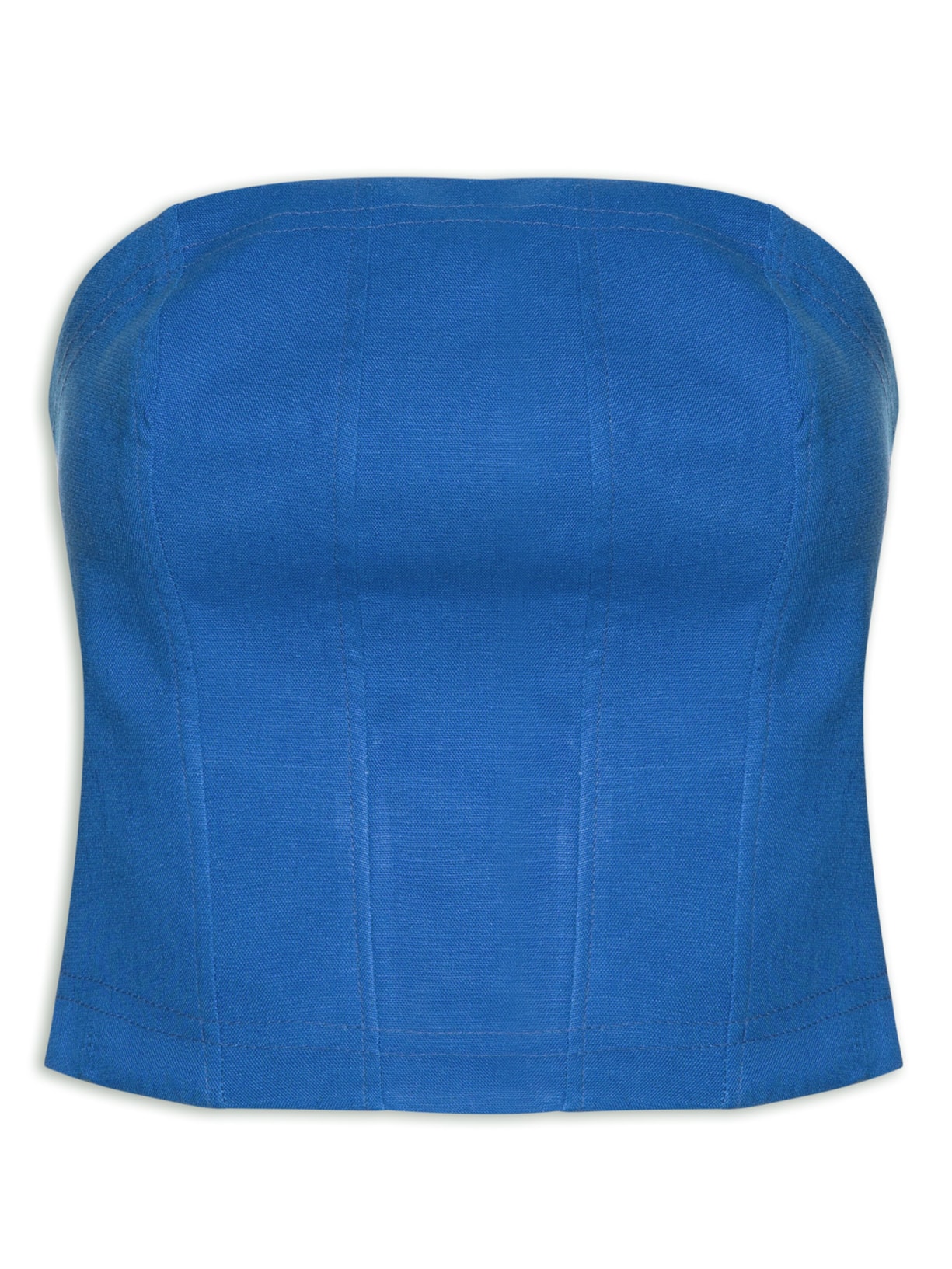 Blusa Feminina Corselet Pesponto - Azul