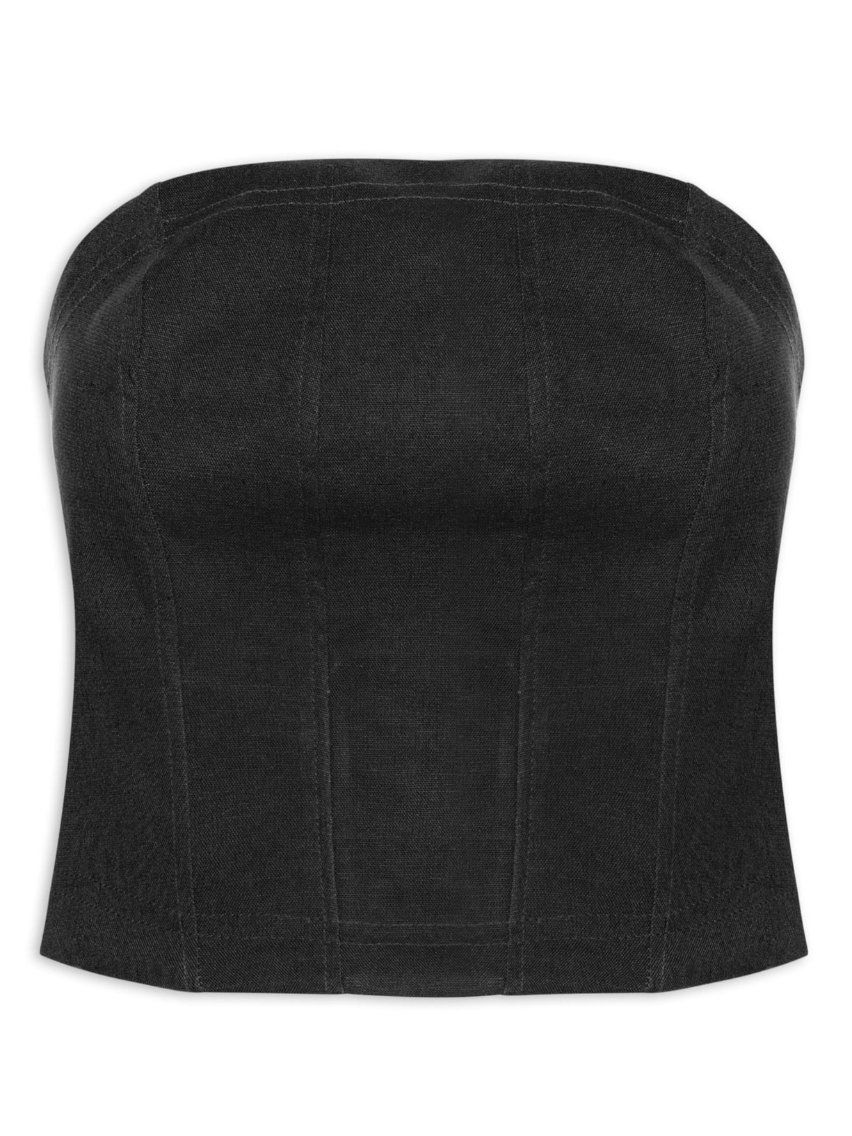 Blusa Feminina Corselet Pesponto - Preto