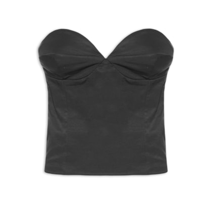 Blusa Feminina Corselet Sem Alça - Preto