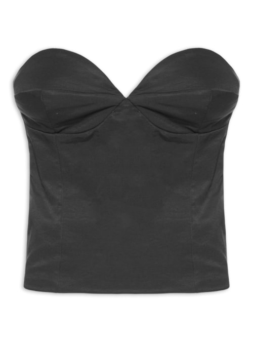 Blusa Feminina Corselet Sem Alça - Preto