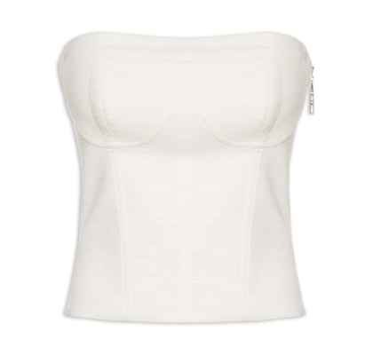 Blusa Feminina Corset Atoalhada - Branco