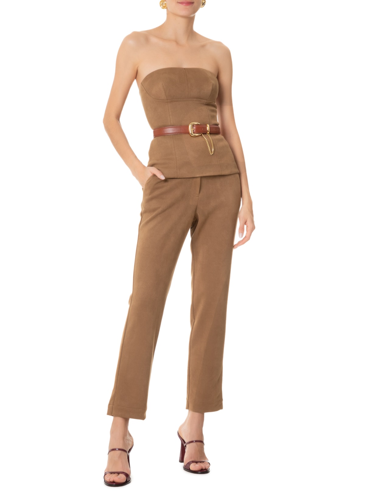 Blusa Feminina Corset Denise Marrom Iorane