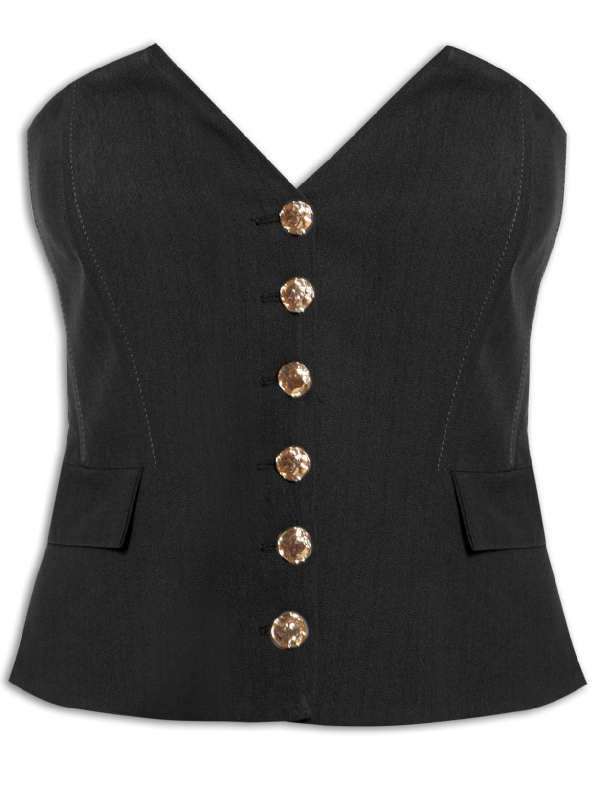 Blusa Feminina Corset Em Crepe - Preto