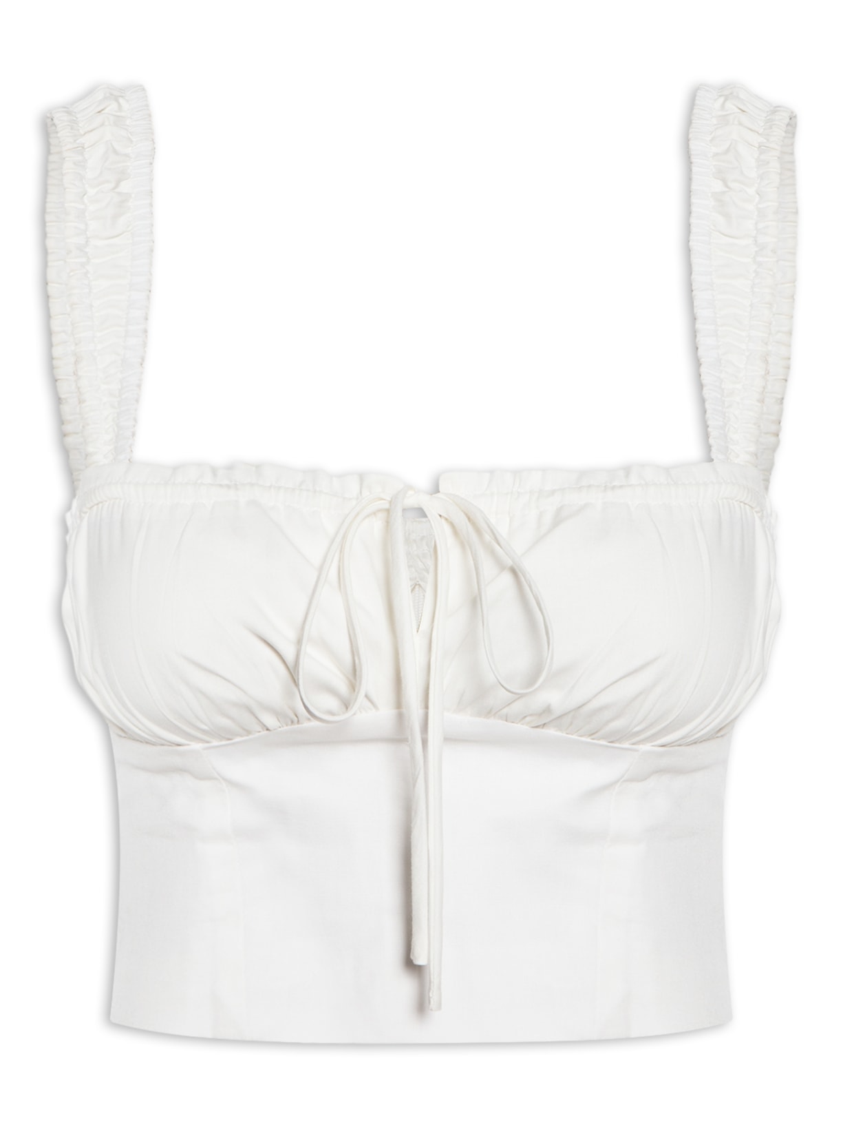 Blusa Feminina Corset Franzidos - Off White