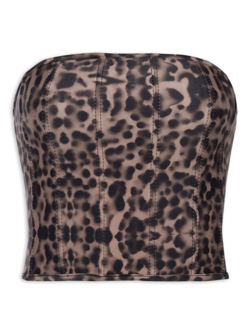 Blusa Feminina Corset Luisa - Animal Print