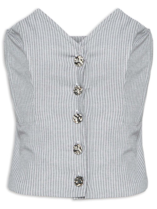 Blusa Feminina Corset Tomara Que Caia - Cinza