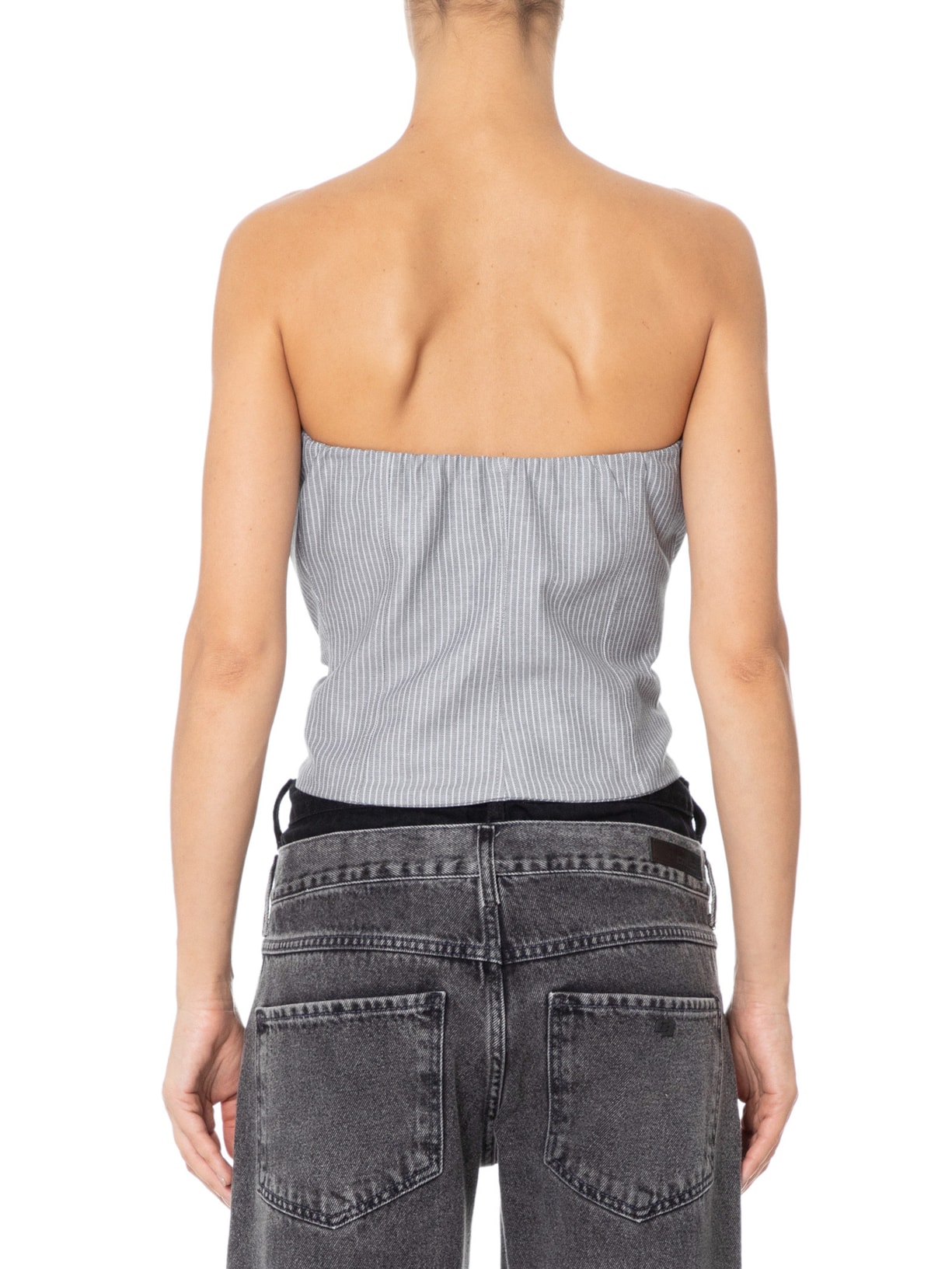 Blusa Feminina Corset Tomara Que Caia Cinza Market 33