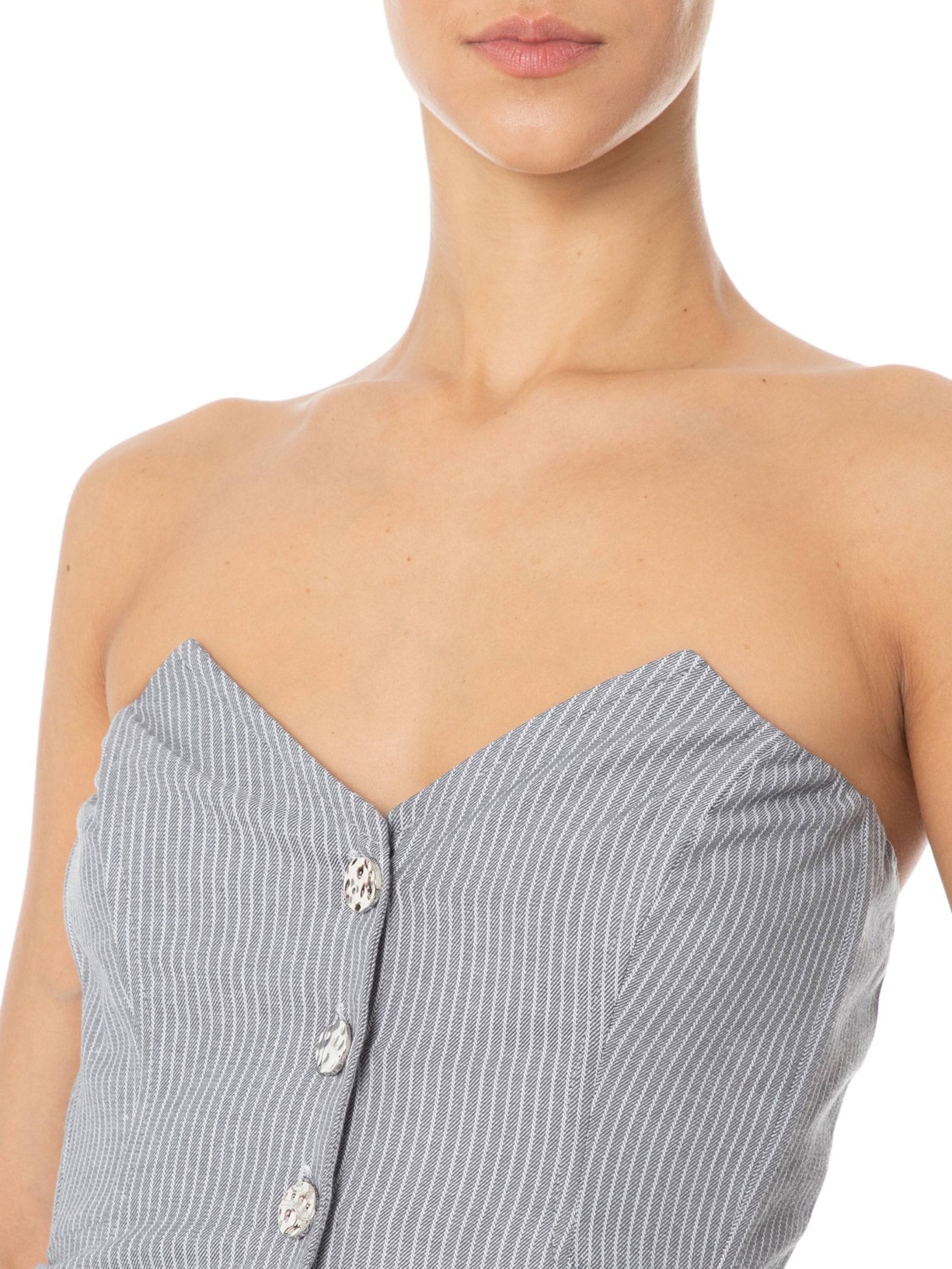 Blusa Feminina Corset Tomara Que Caia Cinza Market 33