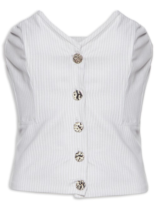 Blusa Feminina Corset Tomara Que Caia - Cinza
