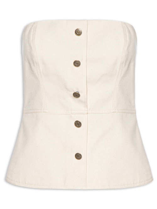Blusa Feminina Cotton Canvas Taina - Off White