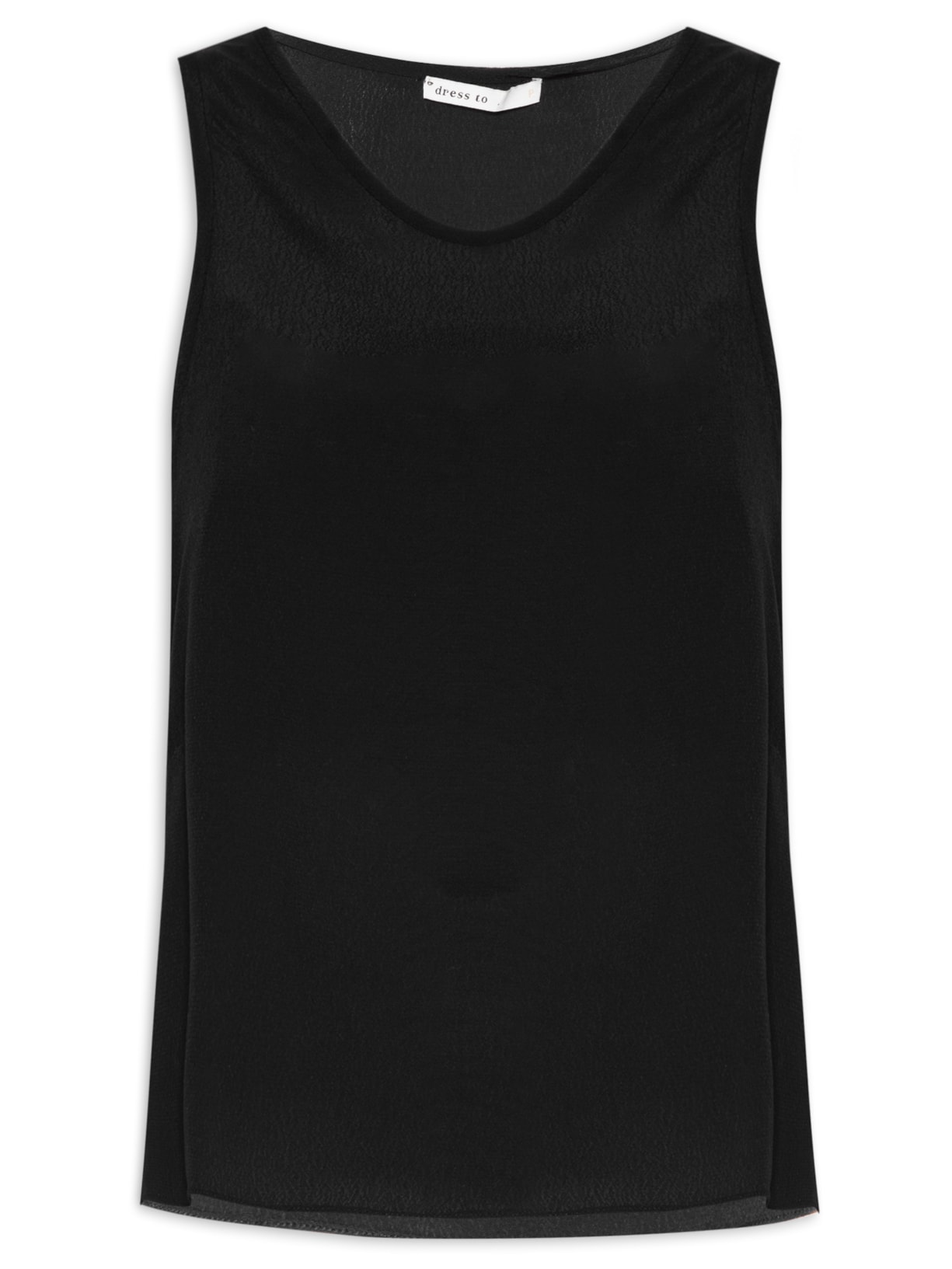 Blusa Feminina Crepe Acabamento A Fio - Preta