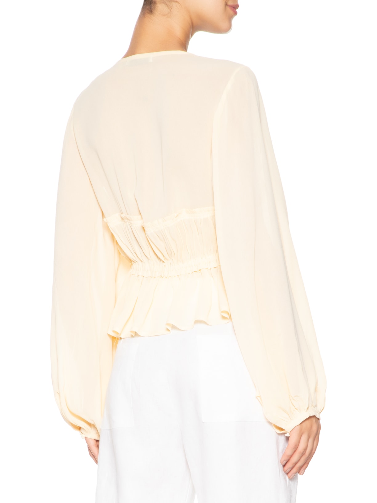 Blusa Feminina Crepe Busto Drapeado Amarelo Dress To