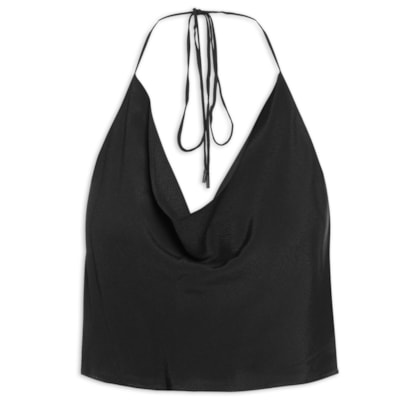 Blusa Feminina Crepe Decotada - Preto